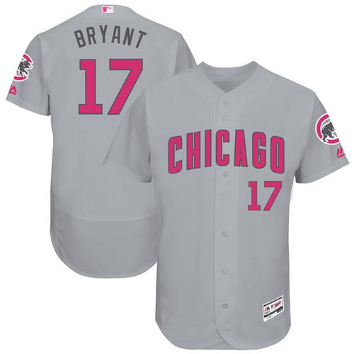 Cubs #17 Kris Bryant Grey Flexbase Authentic Collection Mother's Day Stitched MLB Jersey